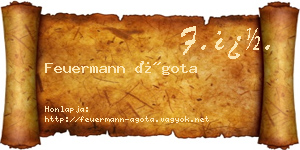 Feuermann Ágota névjegykártya